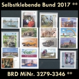 BRD MiNr. 3279-3346 ** Selbstklebende Bund Jahr 2017, postfrisch