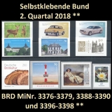 FRG MiNo. 3376-3398 ** Self-adhesives Germany Q2 2018, MNH