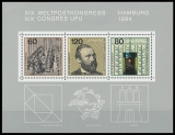 FRG MiNo. Block 19 (1215-1217) ** World Postal Congress (UPU), sheetlet, MNH