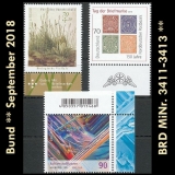 FRG MiNo. 3411-3413 ** New issues Germany september 2018, MNH