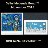 FRG MiNo. 3422-3423 ** Self-Adhesives Germany November 2018, MNH